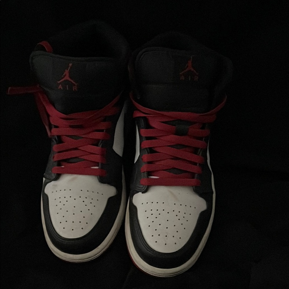 Air Jordan 1 Mid - Jordan Black and Red Sneakers Iconic Design